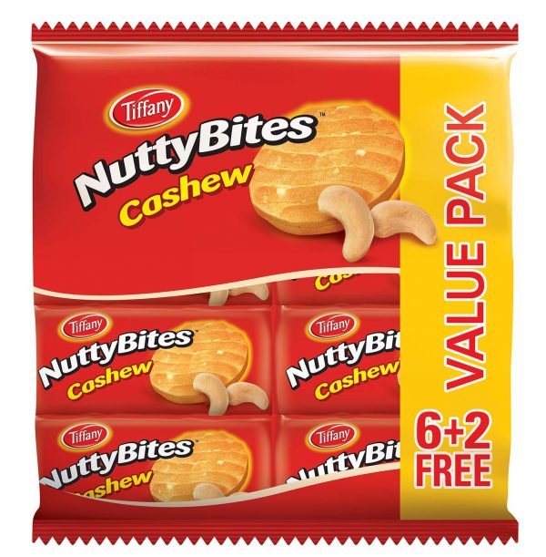 Tiffany, Nutty Bites, cashew , Value Pack, 3x 8 x 72 gm