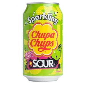 Chupa Chups Sparkling Soda Sour Green Apple Flavour 24x345ml